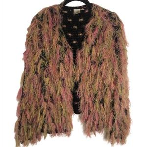 Stylish Neon Shaggy Cardigan Size Small/ Medium